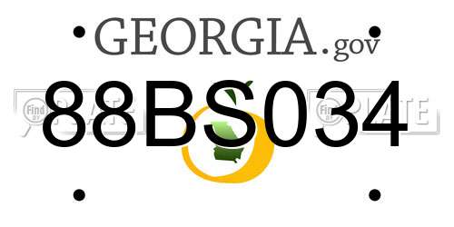 88BS034 Georgia License Plate