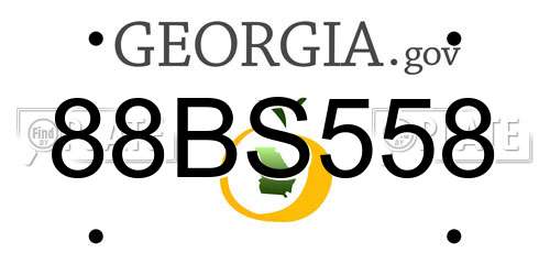 88BS558 Georgia License Plate