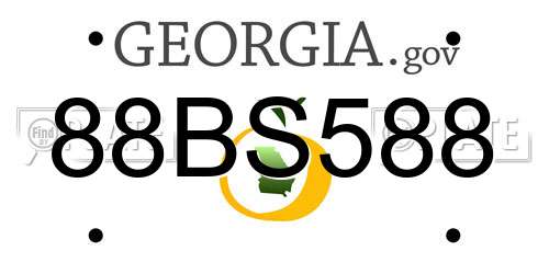 88BS588 Georgia License Plate