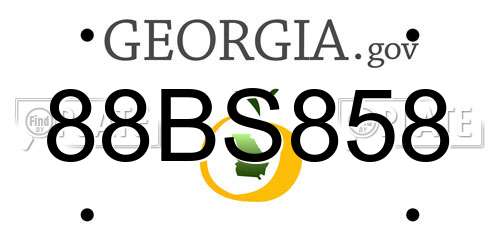 88BS858 Georgia License Plate