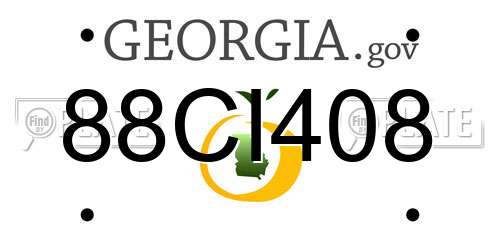 88CI408 Georgia License Plate