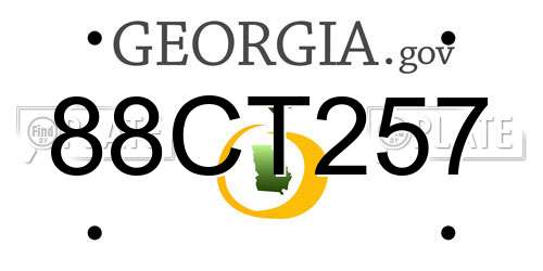 88CT257 Georgia License Plate