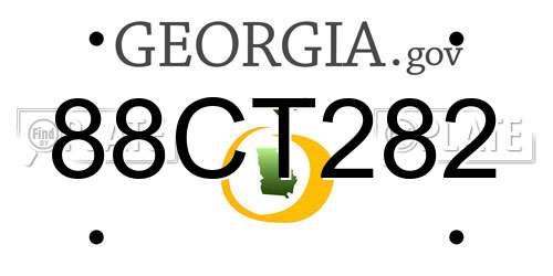88CT282 Georgia License Plate