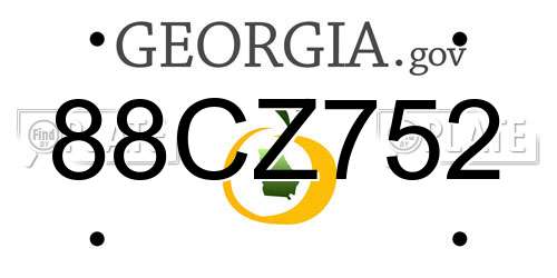 88CZ752 Georgia License Plate