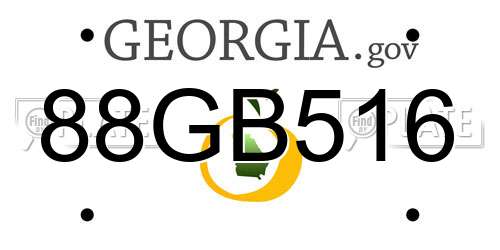 88GB516 Georgia License Plate