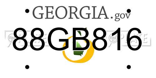 88GB816 Georgia License Plate