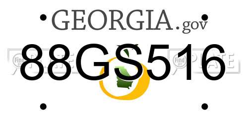 88GS516 Georgia License Plate