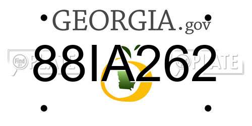88IA262 Georgia License Plate