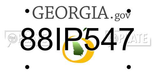 88IP547 Georgia License Plate