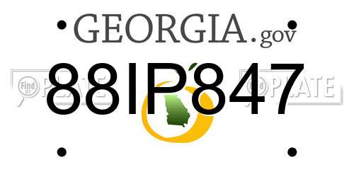 88IP847 Georgia License Plate