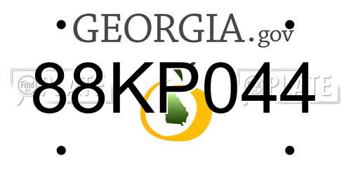 88KP044 Georgia License Plate