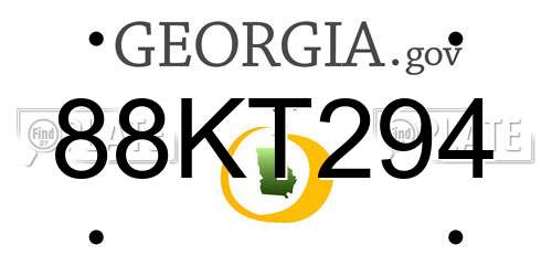 88KT294 Georgia License Plate