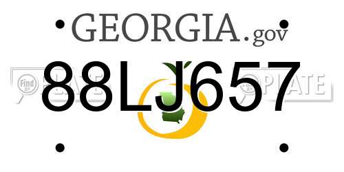 88LJ657 Georgia License Plate