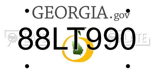 88LT990 Georgia License Plate