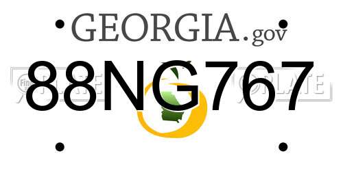 88NG767 Georgia License Plate