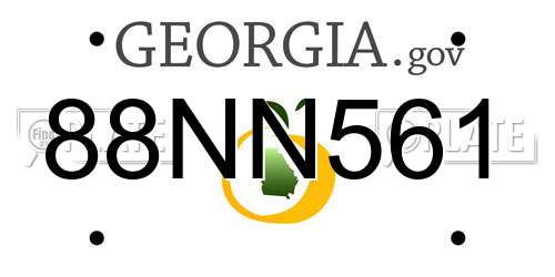 88NN561 Georgia License Plate