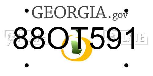 88OT591 Georgia License Plate