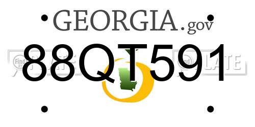 88QT591 Georgia License Plate