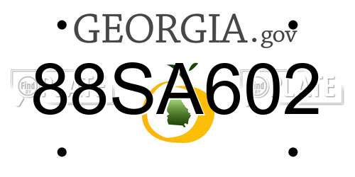 88SA602 Georgia License Plate