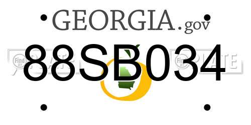 88SB034 Georgia License Plate