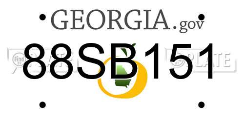 88SB151 Georgia License Plate