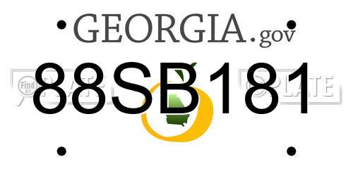 88SB181 Georgia License Plate