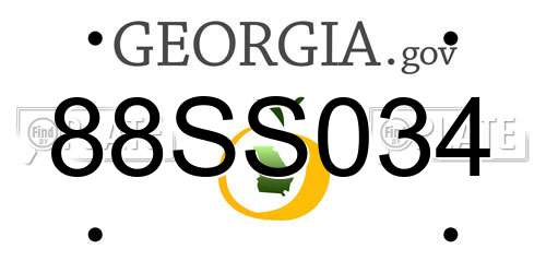 88SS034 Georgia License Plate