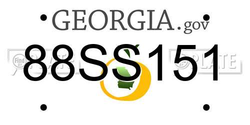 88SS151 Georgia License Plate