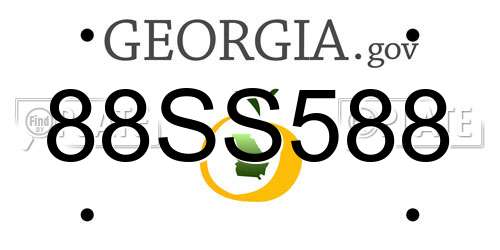 88SS588 Georgia License Plate