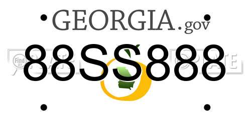 88SS888 Georgia License Plate