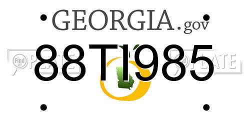88TI985 Georgia License Plate