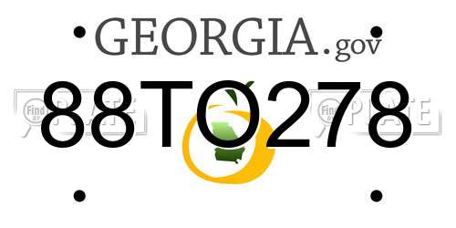 88TO278 Georgia License Plate