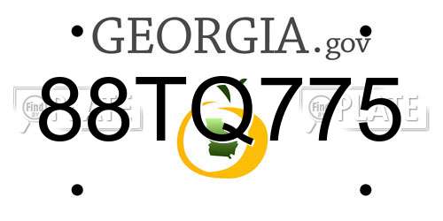88TQ775 Georgia License Plate