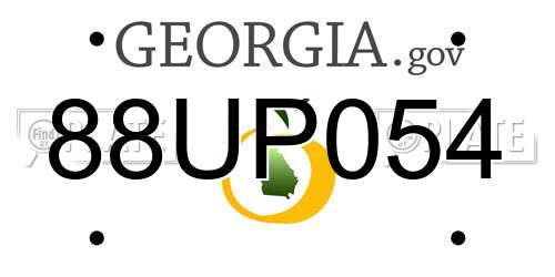 88UP054 Georgia License Plate