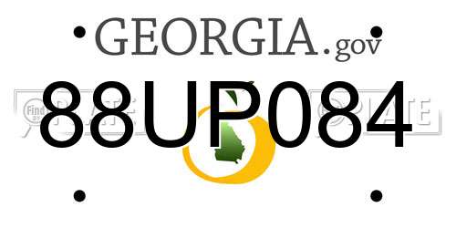 88UP084 Georgia License Plate