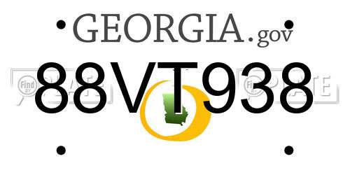 88VT938 Georgia License Plate