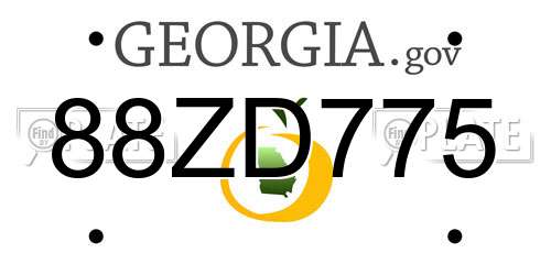88ZD775 Georgia License Plate