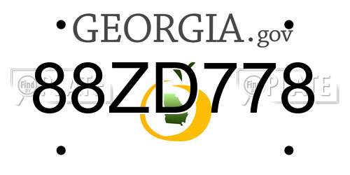 88ZD778 Georgia License Plate