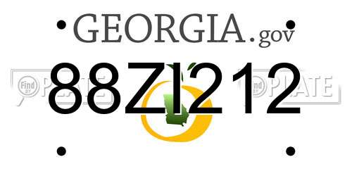 88ZI212 Georgia License Plate