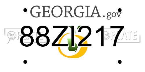 88ZI217 Georgia License Plate