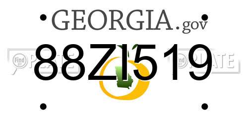 88ZI519 Georgia License Plate