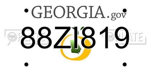 88ZI819 Georgia License Plate