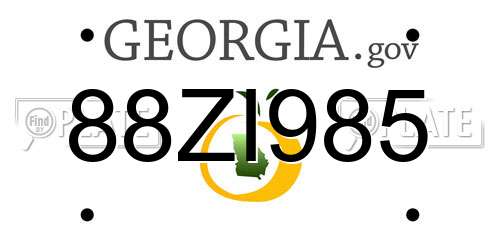 88ZI985 Georgia License Plate
