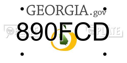 890FCD Georgia License Plate
