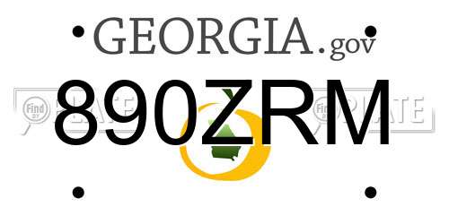 890ZRM Georgia License Plate