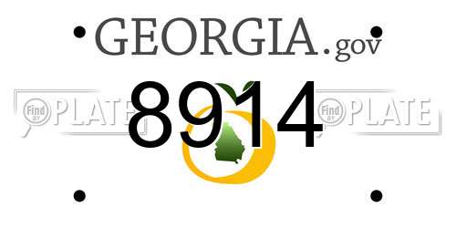 8914 Georgia License Plate