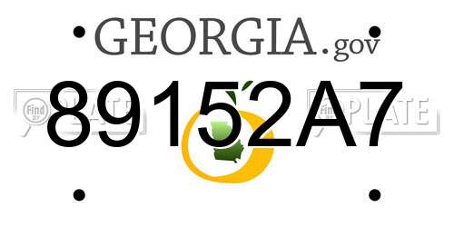 89152A7 Georgia License Plate