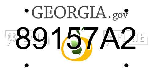 89157A2 Georgia License Plate