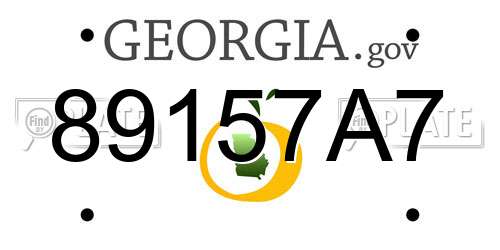 89157A7 Georgia License Plate