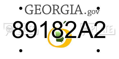 89182A2 Georgia License Plate